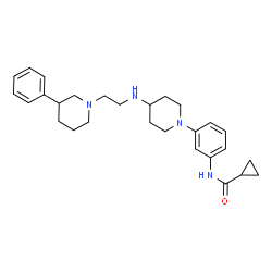 ChemSpider 2D Image | N-[3-(4-{[2-(3-Phenyl-1-piperidinyl)ethyl]amino}-1-piperidinyl)phenyl]cyclopropanecarboxamide | C28H38N4O