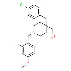ChemSpider 2D Image | [4-(4-Chlorobenzyl)-1-(2-fluoro-4-methoxybenzyl)-4-piperidinyl]methanol | C21H25ClFNO2
