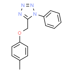ChemSpider 2D Image | 5-[(4-Methylphenoxy)methyl]-1-phenyl-1H-tetrazole | C15H14N4O