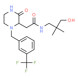 ChemSpider 2D Image | N-(3-Hydroxy-2,2-dimethylpropyl)-2-{3-oxo-1-[3-(trifluoromethyl)benzyl]-2-piperazinyl}acetamide | C19H26F3N3O3