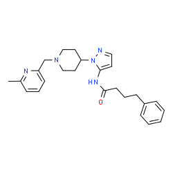 ChemSpider 2D Image | N-(1-{1-[(6-Methyl-2-pyridinyl)methyl]-4-piperidinyl}-1H-pyrazol-5-yl)-4-phenylbutanamide | C25H31N5O