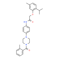 ChemSpider 2D Image | 2-(2-Isopropyl-5-methylphenoxy)-N-{4-[4-(2-methylbenzoyl)-1-piperazinyl]phenyl}acetamide | C30H35N3O3