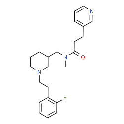 ChemSpider 2D Image | N-({1-[2-(2-Fluorophenyl)ethyl]-3-piperidinyl}methyl)-N-methyl-3-(3-pyridinyl)propanamide | C23H30FN3O