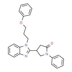 ChemSpider 2D Image | 4-[1-(3-Phenoxypropyl)-1H-benzimidazol-2-yl]-1-phenyl-2-pyrrolidinone | C26H25N3O2