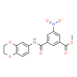 ChemSpider 2D Image | Methyl 3-(2,3-dihydro-1,4-benzodioxin-6-ylcarbamoyl)-5-nitrobenzoate | C17H14N2O7