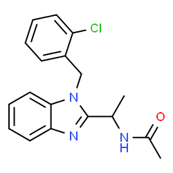 ChemSpider 2D Image | N-{1-[1-(2-Chlorobenzyl)-1H-benzimidazol-2-yl]ethyl}acetamide | C18H18ClN3O