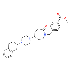 ChemSpider 2D Image | Methyl 4-({2-oxo-5-[4-(1,2,3,4-tetrahydro-2-naphthalenyl)-1-piperazinyl]-1-azepanyl}methyl)benzoate | C29H37N3O3
