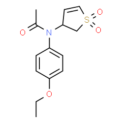 ChemSpider 2D Image | N-(1,1-Dioxido-2,3-dihydro-3-thiophenyl)-N-(4-ethoxyphenyl)acetamide | C14H17NO4S