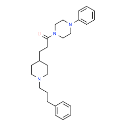 ChemSpider 2D Image | 1-(4-Phenyl-1-piperazinyl)-3-[1-(3-phenylpropyl)-4-piperidinyl]-1-propanone | C27H37N3O