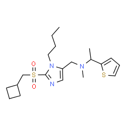 ChemSpider 2D Image | N-({1-Butyl-2-[(cyclobutylmethyl)sulfonyl]-1H-imidazol-5-yl}methyl)-N-methyl-1-(2-thienyl)ethanamine | C20H31N3O2S2