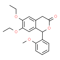 ChemSpider 2D Image | 6,7-Diethoxy-1-(2-methoxyphenyl)-1,4-dihydro-3H-isochromen-3-one | C20H22O5