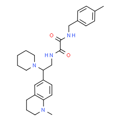 ChemSpider 2D Image | N-(4-Methylbenzyl)-N'-[2-(1-methyl-1,2,3,4-tetrahydro-6-quinolinyl)-2-(1-piperidinyl)ethyl]ethanediamide | C27H36N4O2
