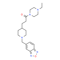 ChemSpider 2D Image | 3-[1-(2,1,3-Benzoxadiazol-5-ylmethyl)-4-piperidinyl]-1-(4-ethyl-1-piperazinyl)-1-propanone | C21H31N5O2