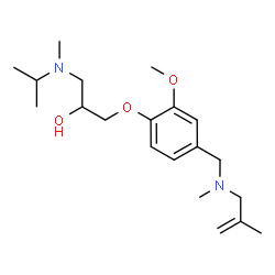 ChemSpider 2D Image | 1-[Isopropyl(methyl)amino]-3-(2-methoxy-4-{[methyl(2-methyl-2-propen-1-yl)amino]methyl}phenoxy)-2-propanol | C20H34N2O3