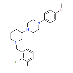 ChemSpider 2D Image | 1-[1-(2,3-Difluorobenzyl)-3-piperidinyl]-4-(4-methoxyphenyl)piperazine | C23H29F2N3O