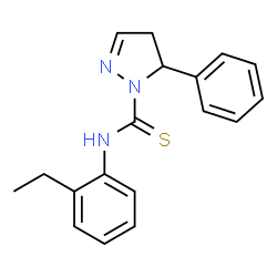 ChemSpider 2D Image | N-(2-Ethylphenyl)-5-phenyl-4,5-dihydro-1H-pyrazole-1-carbothioamide | C18H19N3S