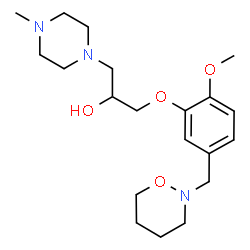 ChemSpider 2D Image | 1-[2-Methoxy-5-(1,2-oxazinan-2-ylmethyl)phenoxy]-3-(4-methyl-1-piperazinyl)-2-propanol | C20H33N3O4