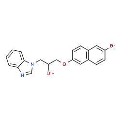 ChemSpider 2D Image | 1-(1H-Benzimidazol-1-yl)-3-[(6-bromo-2-naphthyl)oxy]-2-propanol | C20H17BrN2O2