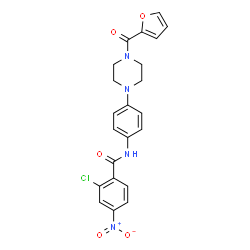 ChemSpider 2D Image | 2-Chloro-N-{4-[4-(2-furoyl)-1-piperazinyl]phenyl}-4-nitrobenzamide | C22H19ClN4O5