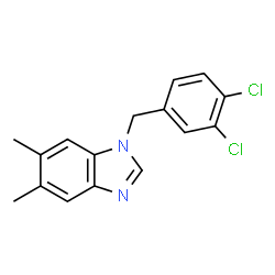 ChemSpider 2D Image | 1-(3,4-Dichlorobenzyl)-5,6-dimethyl-1H-benzimidazole | C16H14Cl2N2
