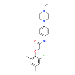 ChemSpider 2D Image | 2-(2-Chloro-4,6-dimethylphenoxy)-N-[4-(4-ethyl-1-piperazinyl)phenyl]acetamide | C22H28ClN3O2