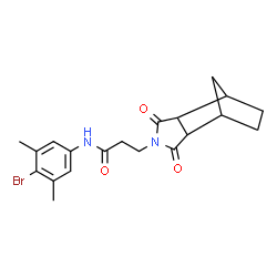 ChemSpider 2D Image | N-(4-Bromo-3,5-dimethylphenyl)-3-(3,5-dioxo-4-azatricyclo[5.2.1.0~2,6~]dec-4-yl)propanamide | C20H23BrN2O3