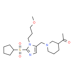 ChemSpider 2D Image | 1-(1-{[2-(Cyclopentylsulfonyl)-1-(3-methoxypropyl)-1H-imidazol-5-yl]methyl}-3-piperidinyl)ethanone | C20H33N3O4S