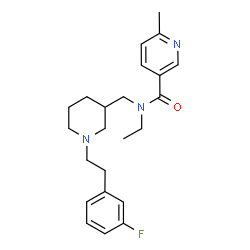 ChemSpider 2D Image | N-Ethyl-N-({1-[2-(3-fluorophenyl)ethyl]-3-piperidinyl}methyl)-6-methylnicotinamide | C23H30FN3O
