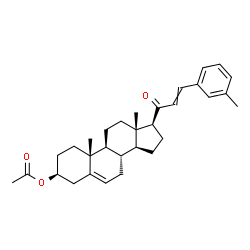 ChemSpider 2D Image | (3S,8S,9S,10R,13S,14S,17S)-10,13-Dimethyl-17-[3-(3-methylphenyl)acryloyl]-2,3,4,7,8,9,10,11,12,13,14,15,16,17-tetradecahydro-1H-cyclopenta[a]phenanthren-3-yl acetate | C31H40O3