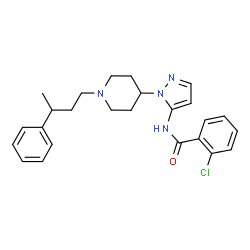ChemSpider 2D Image | 2-Chloro-N-{1-[1-(3-phenylbutyl)-4-piperidinyl]-1H-pyrazol-5-yl}benzamide | C25H29ClN4O