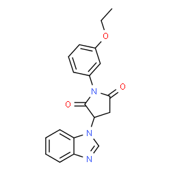 ChemSpider 2D Image | 3-Benzoimidazol-1-yl-1-(3-ethoxy-phenyl)-pyrrolidine-2,5-dione | C19H17N3O3
