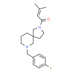 ChemSpider 2D Image | 1-[7-(4-Fluorobenzyl)-2,7-diazaspiro[4.5]dec-2-yl]-3-methyl-2-buten-1-one | C20H27FN2O