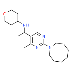 ChemSpider 2D Image | N-{1-[2-(1-Azocanyl)-4-methyl-5-pyrimidinyl]ethyl}tetrahydro-2H-pyran-4-amine | C19H32N4O