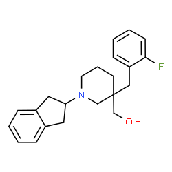 ChemSpider 2D Image | [1-(2,3-Dihydro-1H-inden-2-yl)-3-(2-fluorobenzyl)-3-piperidinyl]methanol | C22H26FNO