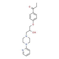 ChemSpider 2D Image | 1-(4-{2-Hydroxy-3-[4-(2-pyridinyl)-1-piperazinyl]propoxy}phenyl)-1-propanone | C21H27N3O3