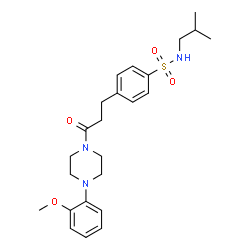ChemSpider 2D Image | N-Isobutyl-4-{3-[4-(2-methoxyphenyl)-1-piperazinyl]-3-oxopropyl}benzenesulfonamide | C24H33N3O4S