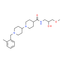 ChemSpider 2D Image | N-(2-Hydroxy-3-methoxypropyl)-1'-(2-methylbenzyl)-1,4'-bipiperidine-4-carboxamide | C23H37N3O3
