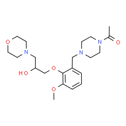 ChemSpider 2D Image | 1-(4-{2-[2-Hydroxy-3-(4-morpholinyl)propoxy]-3-methoxybenzyl}-1-piperazinyl)ethanone | C21H33N3O5