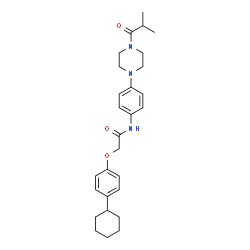 ChemSpider 2D Image | 2-(4-Cyclohexylphenoxy)-N-[4-(4-isobutyryl-1-piperazinyl)phenyl]acetamide | C28H37N3O3