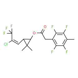 ChemSpider 2D Image | 3-[(1E)-2-Chloro-3,3,3-trifluoro-1-propen-1-yl]-2,2-dimethylcyclopropyl (2,3,5,6-tetrafluoro-4-methylphenyl)acetate | C17H14ClF7O2