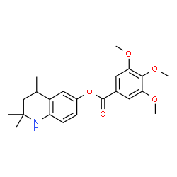 ChemSpider 2D Image | 2,2,4-Trimethyl-1,2,3,4-tetrahydro-6-quinolinyl 3,4,5-trimethoxybenzoate | C22H27NO5