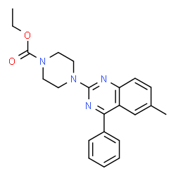 ChemSpider 2D Image | Ethyl 4-(6-methyl-4-phenyl-2-quinazolinyl)-1-piperazinecarboxylate | C22H24N4O2