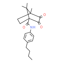 ChemSpider 2D Image | N-(4-Butylphenyl)-4,7,7-trimethyl-2,3-dioxobicyclo[2.2.1]heptane-1-carboxamide | C21H27NO3