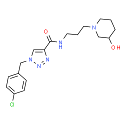 ChemSpider 2D Image | 1-(4-Chlorobenzyl)-N-[3-(3-hydroxy-1-piperidinyl)propyl]-1H-1,2,3-triazole-4-carboxamide | C18H24ClN5O2