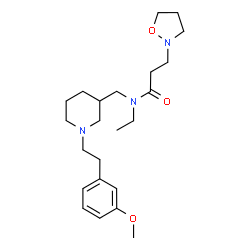 ChemSpider 2D Image | N-Ethyl-N-({1-[2-(3-methoxyphenyl)ethyl]-3-piperidinyl}methyl)-3-(1,2-oxazolidin-2-yl)propanamide | C23H37N3O3