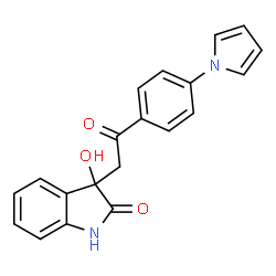 ChemSpider 2D Image | 3-hydroxy-3-[2-oxo-2-[4-(1-pyrrolyl)phenyl]ethyl]-1H-indol-2-one | C20H16N2O3