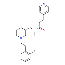 ChemSpider 2D Image | N-({1-[2-(2-Fluorophenyl)ethyl]-3-piperidinyl}methyl)-N-methyl-3-(4-pyridinyl)propanamide | C23H30FN3O