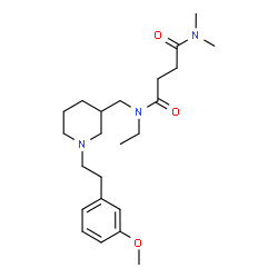 ChemSpider 2D Image | N-Ethyl-N-({1-[2-(3-methoxyphenyl)ethyl]-3-piperidinyl}methyl)-N',N'-dimethylsuccinamide | C23H37N3O3
