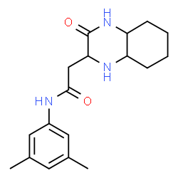 ChemSpider 2D Image | N-(3,5-Dimethylphenyl)-2-(3-oxodecahydro-2-quinoxalinyl)acetamide | C18H25N3O2