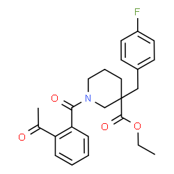 ChemSpider 2D Image | Ethyl 1-(2-acetylbenzoyl)-3-(4-fluorobenzyl)-3-piperidinecarboxylate | C24H26FNO4